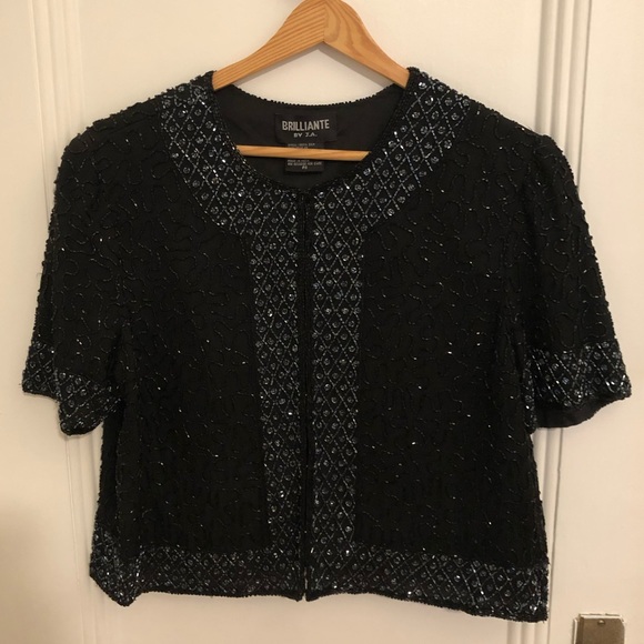 Sequin beaded vintage cropped cardigan - Picture 1 of 6